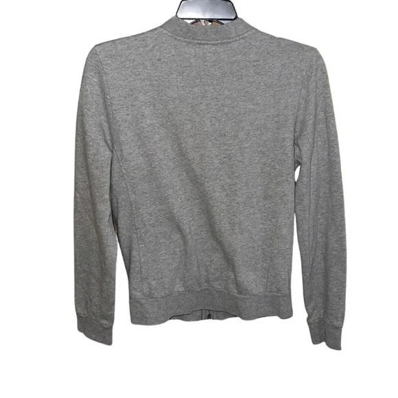 Burberry Full Zip Long Sleeve Gray Sweatshirt Size Small - Picture 9 of 10